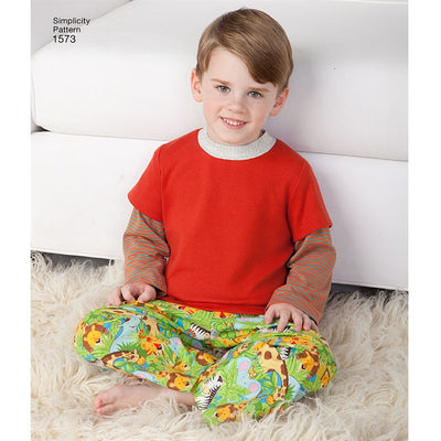 Simplicity Pattern 1573 Toddlers and Childs Loungewear Image 1 From Patternsandplains.com