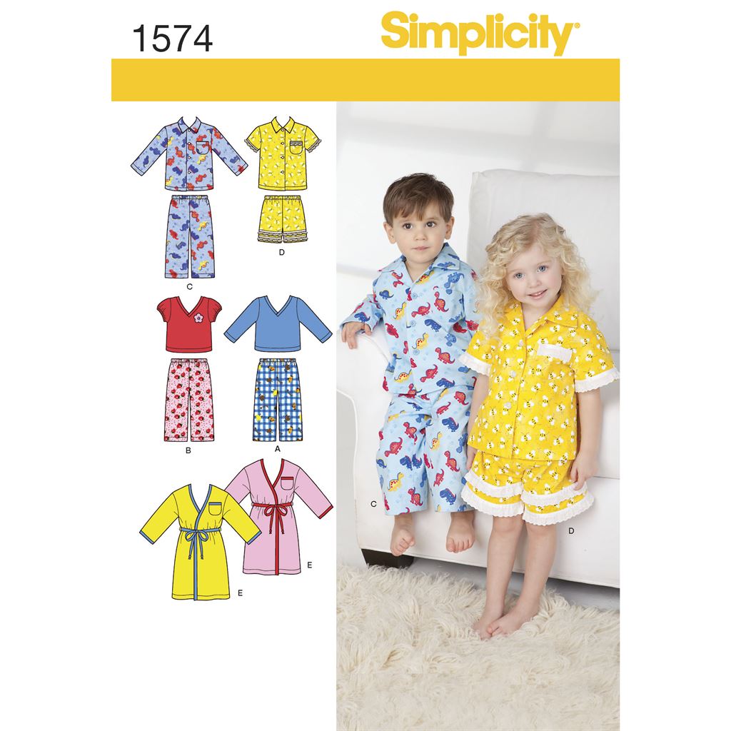 Simplicity Pattern 1574 Toddlers Loungewear Image 1 From Patternsandplains.com