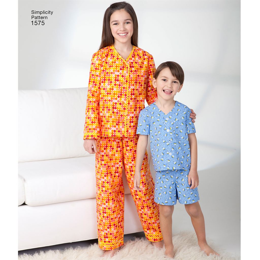 Simplicity Pattern 1575 Childs Girls and Boys Loungewear Image 1 From Patternsandplains.com