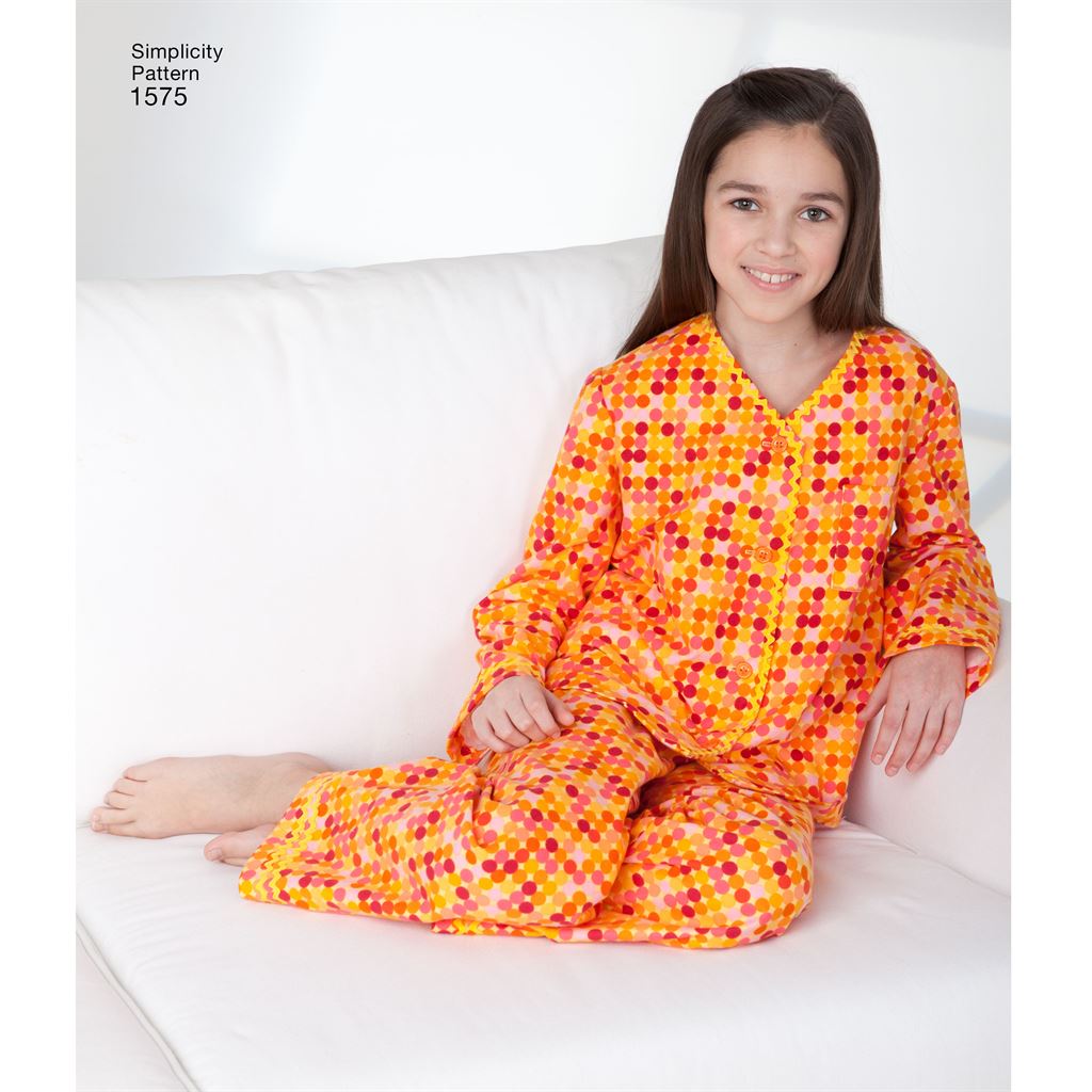 Simplicity Pattern 1575 Childs Girls and Boys Loungewear Image 1 From Patternsandplains.com