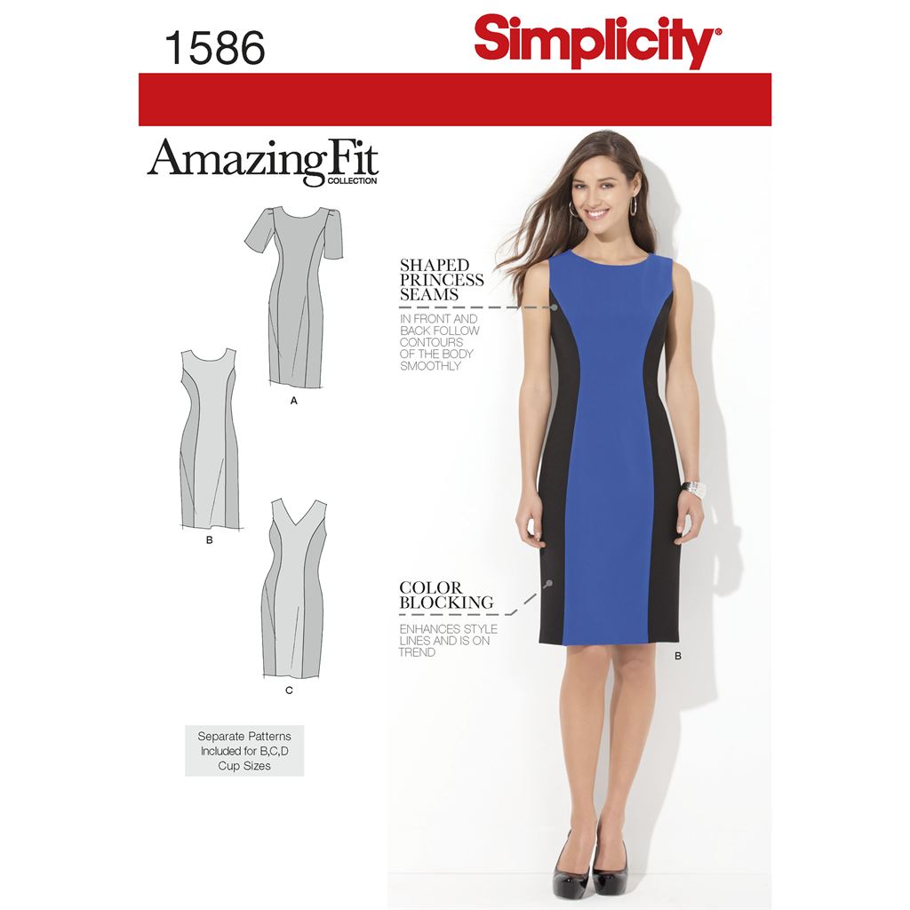 Simplicity Pattern 1586 Women's and Plus Size Amazing Fit Dress - Patterns and Plains Simplicity Pattern 1586 Women's and Plus Size Amazing Fit Dress - Patterns and Plains