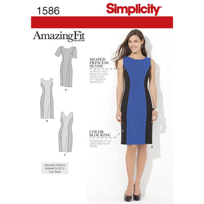 Simplicity Pattern 1586 Womens and Plus Size Amazing Fit Dress Image 1 From Patternsandplains.com