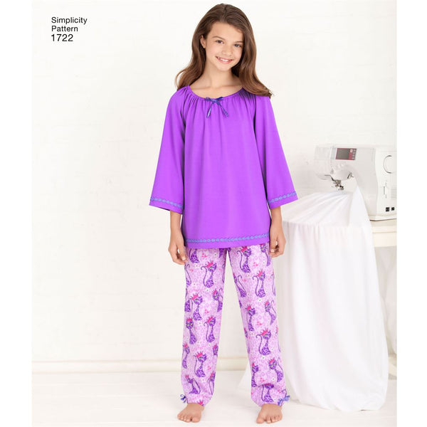 Simplicity Pattern 1722 Learn to Sew Child's and Girl's Loungewear ...