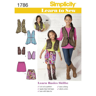 Simplicity Pattern 1786 Learn to Sew Childs and Girls Sportswear Image 1 From Patternsandplains.com