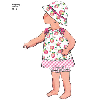Simplicity Pattern 1813 Babies Dress and Separates Image 1 From Patternsandplains.com