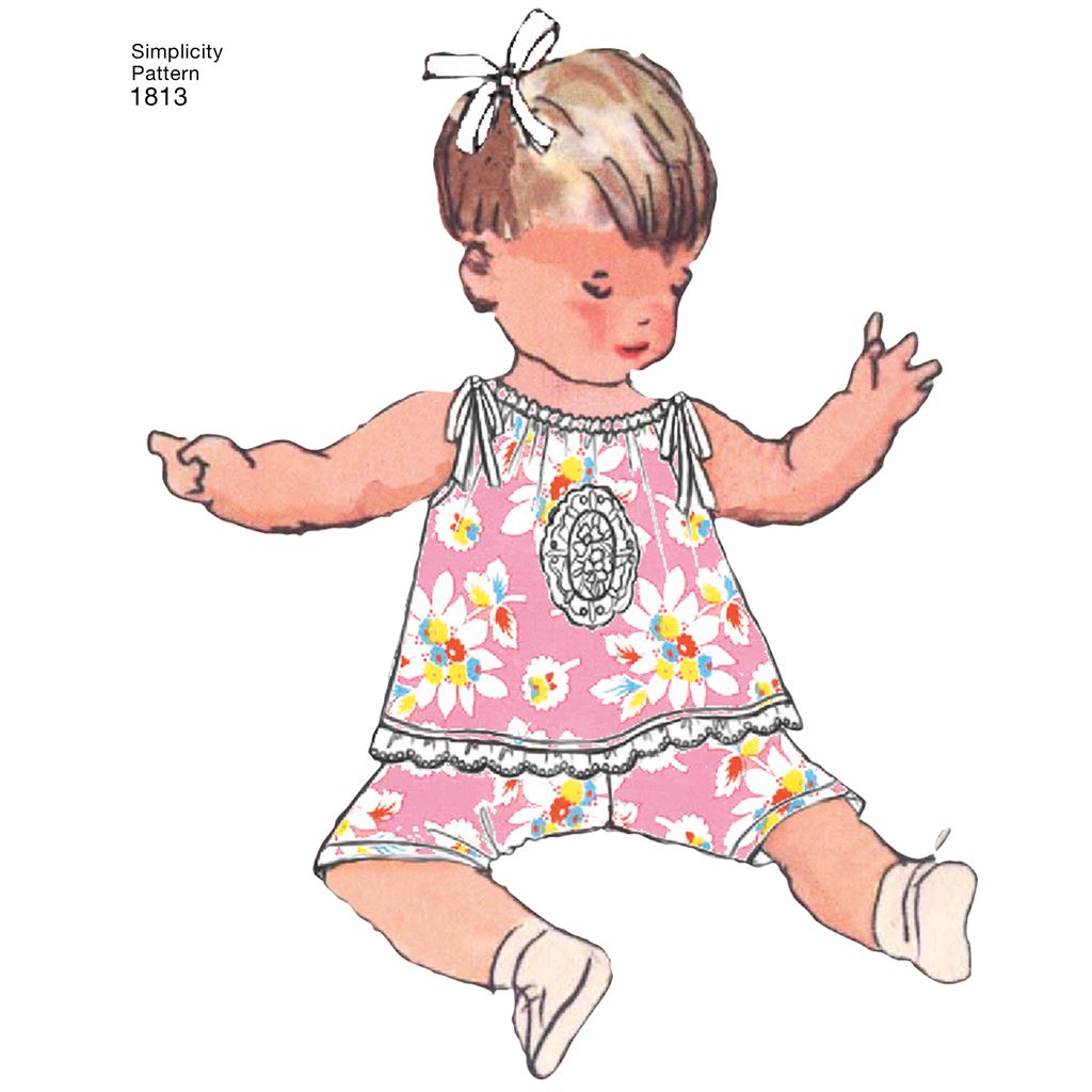 Simplicity Pattern 1813 Babies Dress and Separates Image 1 From Patternsandplains.com
