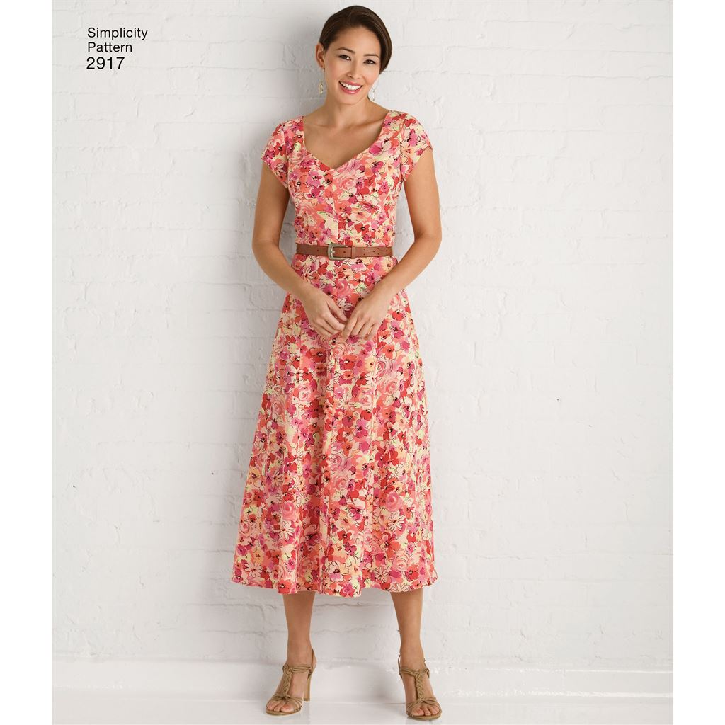 Simplicity Pattern 2917 Womens and Plus Size Dresses Image 1 From Patternsandplains.com