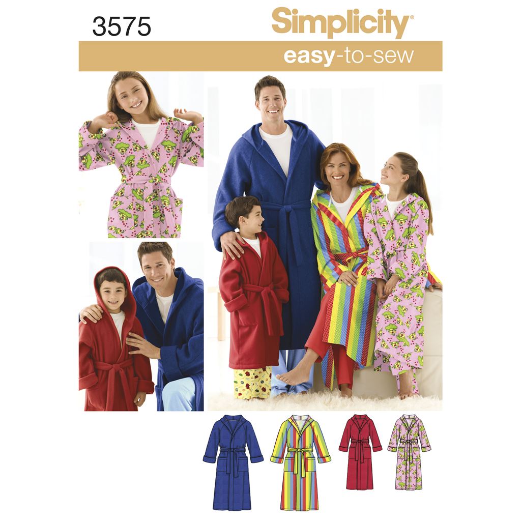 Simplicity Pattern 3575 Womens Men Child Sleepwear Image 1 From Patternsandplains.com