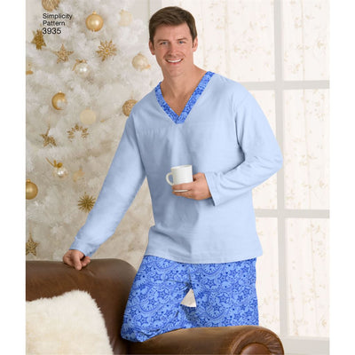 Simplicity Pattern 3935 Womens Men Child Sleepwear Image 1 From Patternsandplains.com