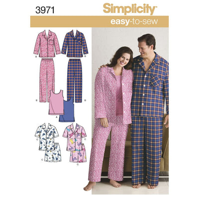 Simplicity Pattern 3971 Womens and Mens Plus Size Sleepwear Image 1 From Patternsandplains.com