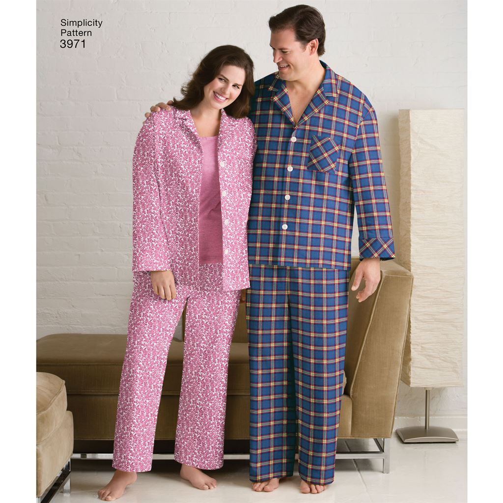Simplicity Pattern 3971 Womens and Mens Plus Size Sleepwear Image 1 From Patternsandplains.com