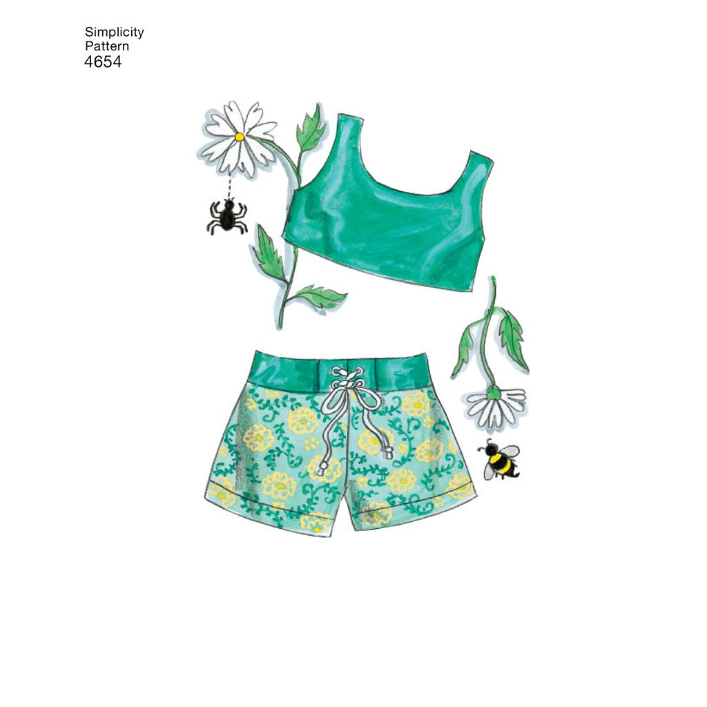 Simplicity Pattern 4654 Doll Clothes Image 1 From Patternsandplains.com