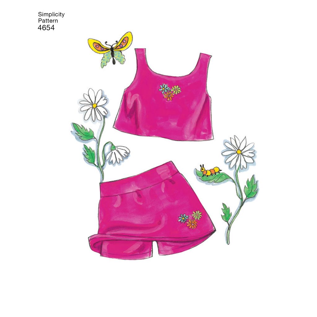 Simplicity Pattern 4654 Doll Clothes Image 1 From Patternsandplains.com
