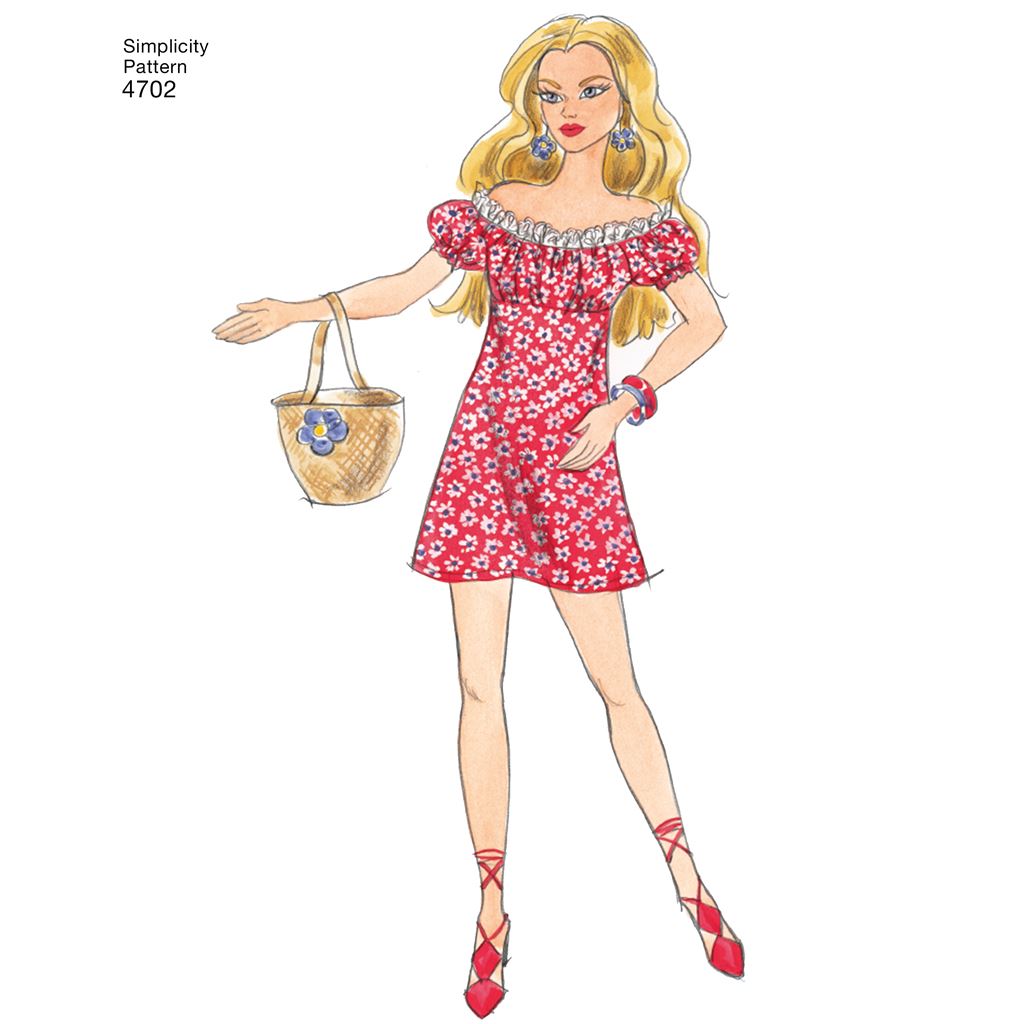 Simplicity Pattern 4702 Doll Clothes Image 1 From Patternsandplains.com