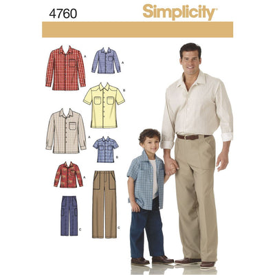 Simplicity Pattern 4760 Boys and Men Shirts and Trousers Image 1 From Patternsandplains.com