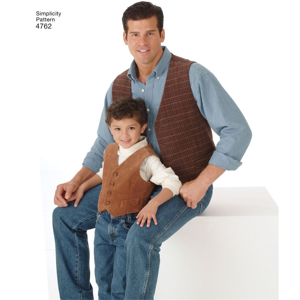 Simplicity Pattern 4762 Boys and Men Vests and Ties Image 1 From Patternsandplains.com