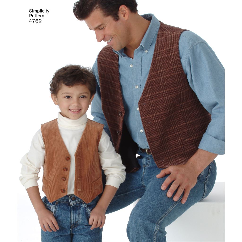 Simplicity Pattern 4762 Boys and Men Vests and Ties Image 1 From Patternsandplains.com