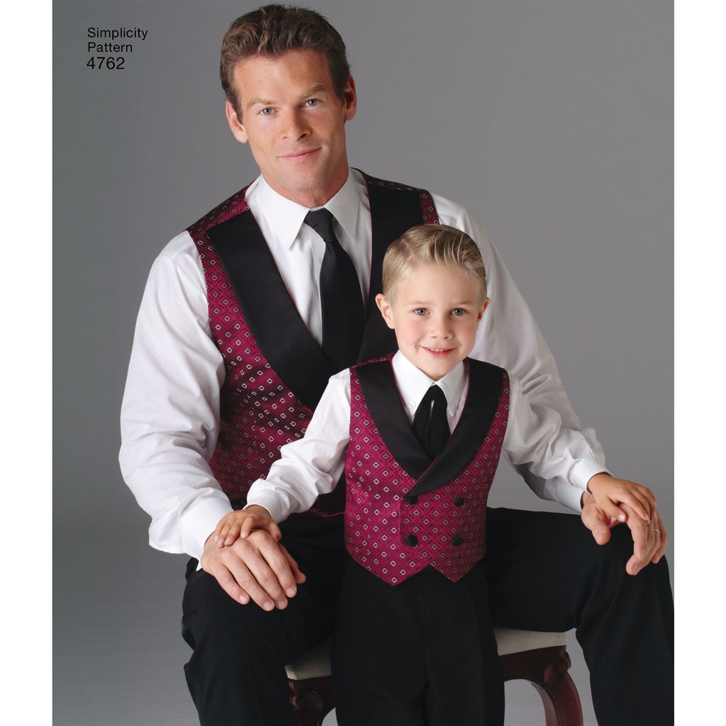 Simplicity Pattern 4762 Boys and Men Vests and Ties Image 1 From Patternsandplains.com
