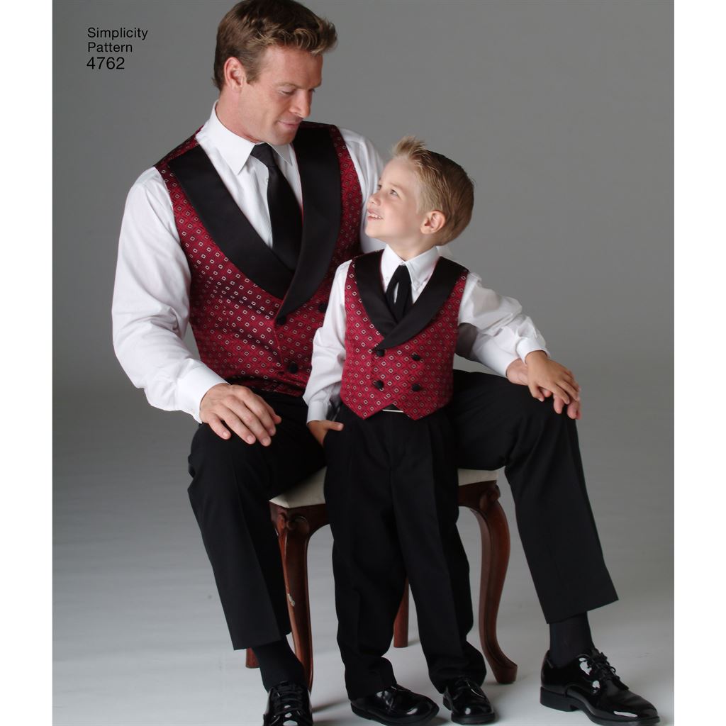 Simplicity Pattern 4762 Boys and Men Vests and Ties Image 1 From Patternsandplains.com