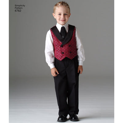 Simplicity Pattern 4762 Boys and Men Vests and Ties Image 1 From Patternsandplains.com