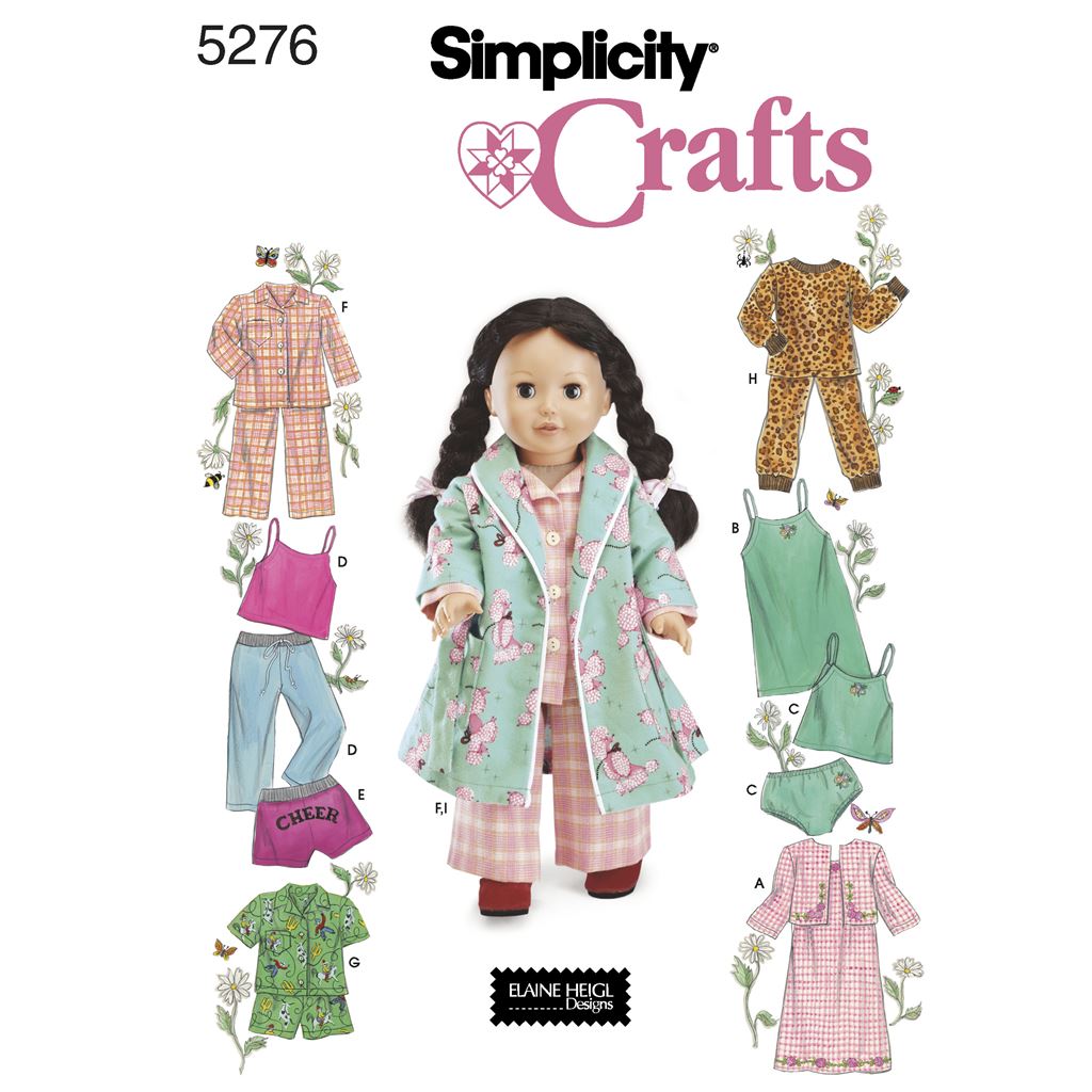 Simplicity Pattern 5276 Doll Clothes Image 1 From Patternsandplains.com