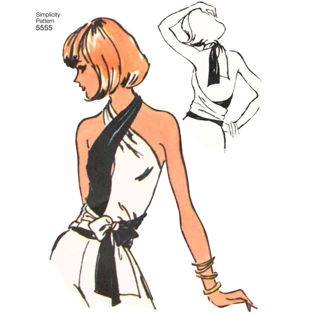 Simplicity Pattern 5555 Womens Vintage Jiffy Knit Wrap and Tie Top Image 1 From Patternsandplains.com