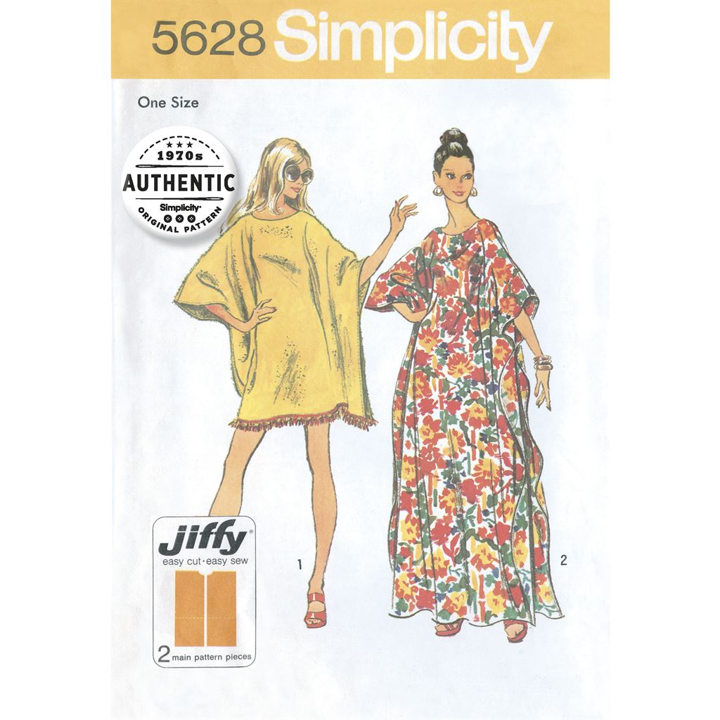 Simplicity Pattern 5628 Womens One Size Vintage Jiffy Caftan Image 1 From Patternsandplains.com