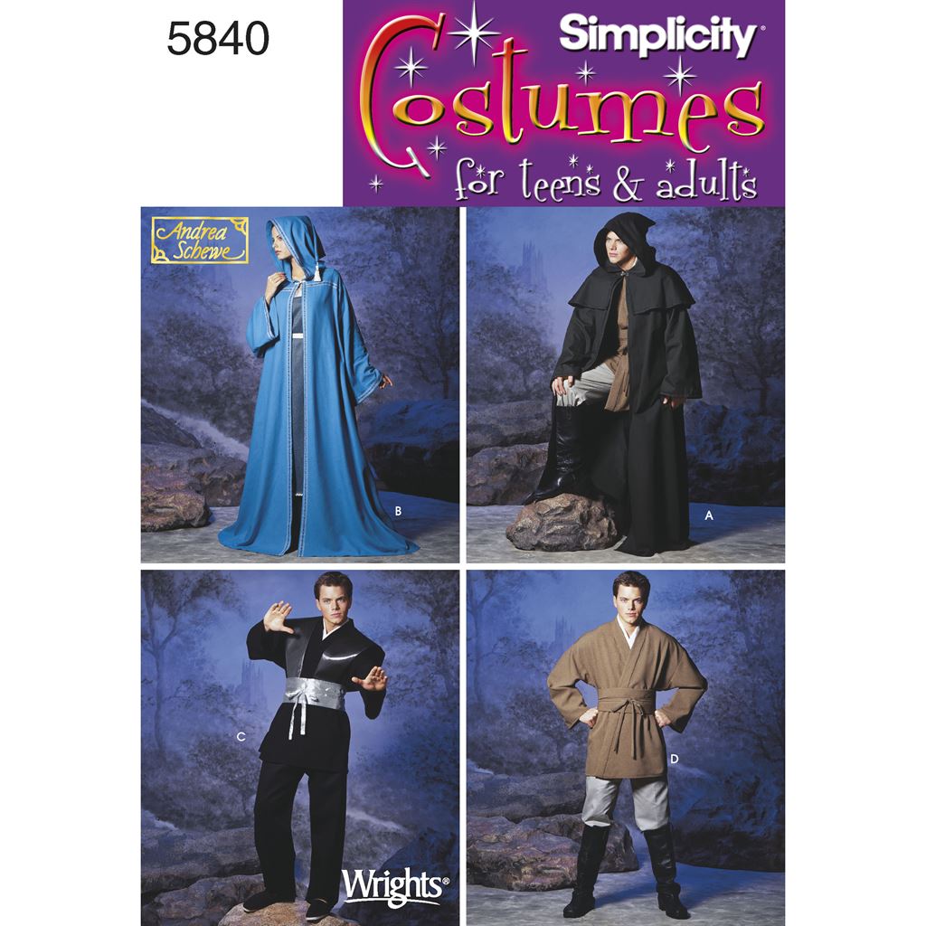 Simplicity Pattern 5840 Womens Men and Teen Costumes Image 1 From Patternsandplains.com