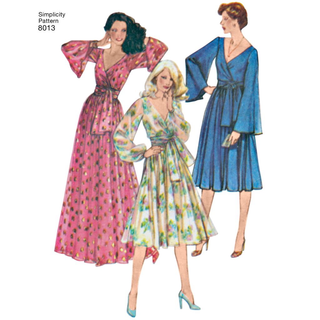 Simplicity Pattern 8013 Women's Vintage 1970's Dresses' Simplicity Pattern 8013 Women's Vintage 1970's Dresses'