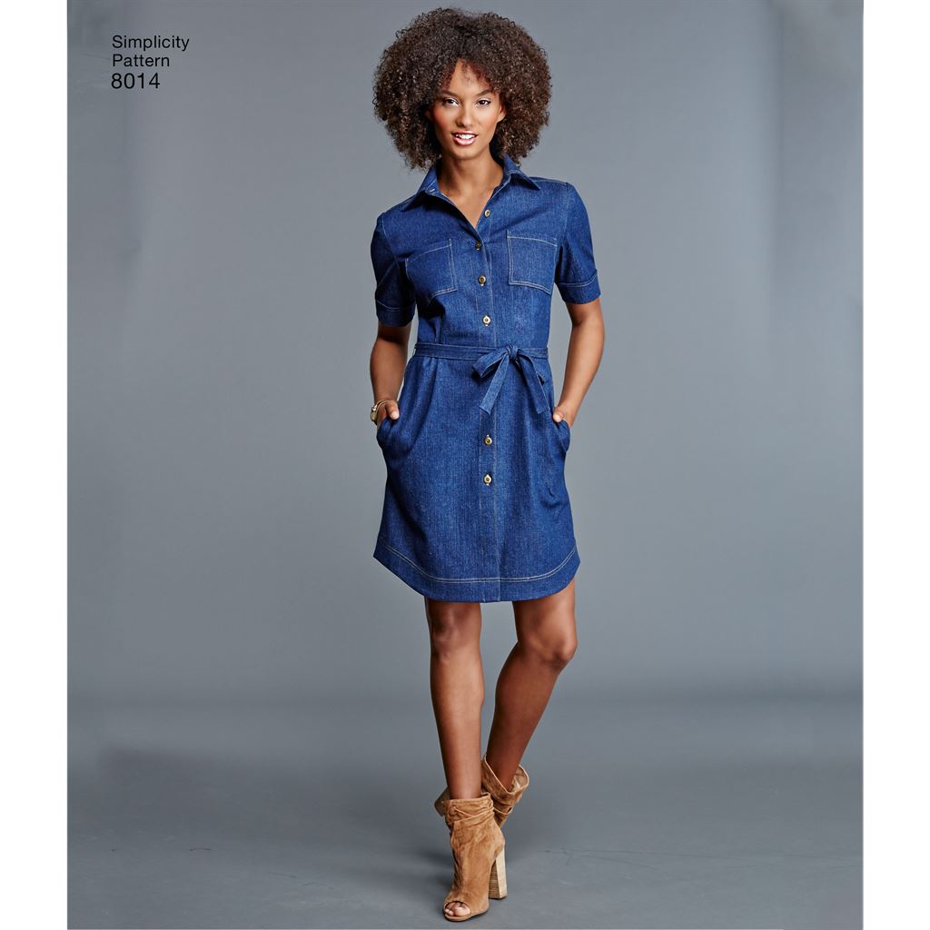 Simplicity Pattern 8014 Women's Shirt Dress - Patterns and Plains Simplicity Pattern 8014 Women's Shirt Dress - Patterns and Plains