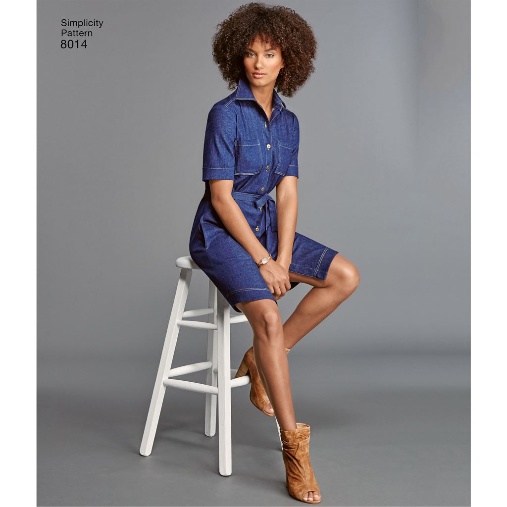 Simplicity Pattern 8014 Women's Shirt Dress - Patterns and Plains Simplicity Pattern 8014 Women's Shirt Dress - Patterns and Plains