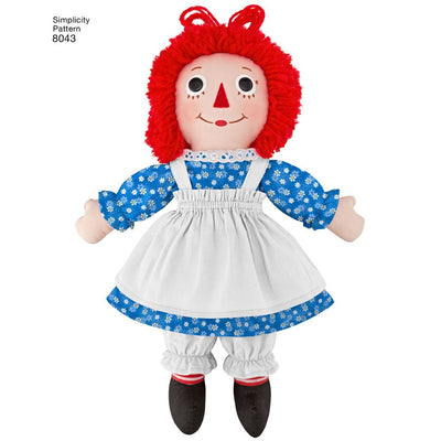 Simplicity Pattern 8043 Raggedy Ann and Andy Dolls Image 1 From Patternsandplains.com