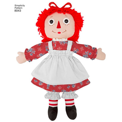 Simplicity Pattern 8043 Raggedy Ann and Andy Dolls Image 1 From Patternsandplains.com