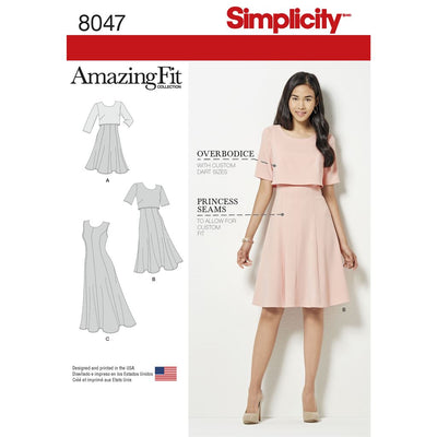 Simplicity Pattern 8047 Amazing Fit Womens Dress in Slim Average and Curvy Fit Image 1 From Patternsandplains.com