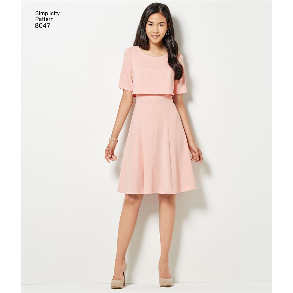 Simplicity Pattern 8047 Amazing Fit Women's Dress in Slim, Average & C - Patterns and Plains Simplicity Pattern 8047 Amazing Fit Women's Dress in Slim, Average & C - Patterns and Plains