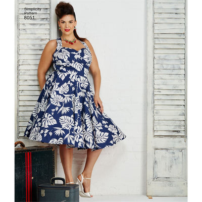 a line dress plus size pattern Amazon.com: Simplicity Misses' V-Neck Dresses Sewing Pattern Kit, Code S9704, Sizes 20W-22W-24W-26W-28W, Multicolor : Arts, Crafts & Sewing