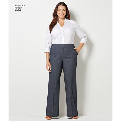 Simplicity Pattern 8056 Amazing Fit Womens and Plus Size Flared Trousers or Shorts Image 1 From Patternsandplains.com