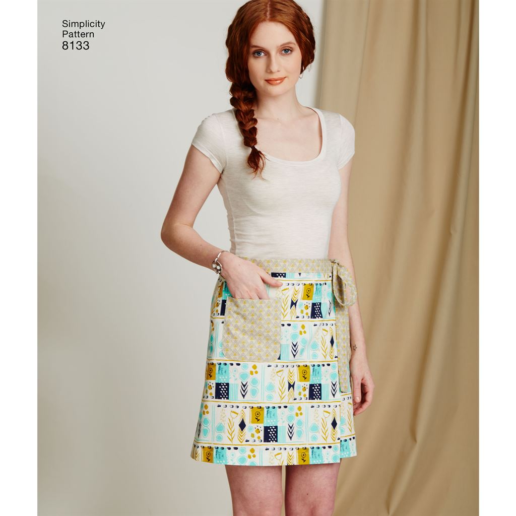 Simplicity Pattern 8133 Womens Learn to Sew Wrap Skirts Image 1 From Patternsandplains.com