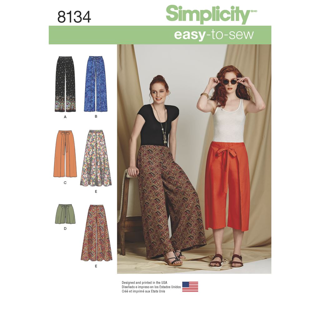 Simplicity Pattern 8134 Womens Easy to Sew Trousers and Shorts Image 1 From Patternsandplains.com