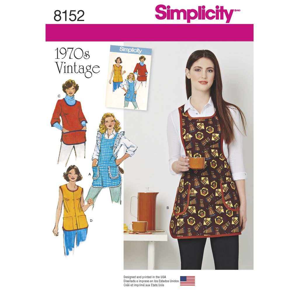 Simplicity Pattern 8152 Womens Vintage 1970s Aprons Image 1 From Patternsandplains.com