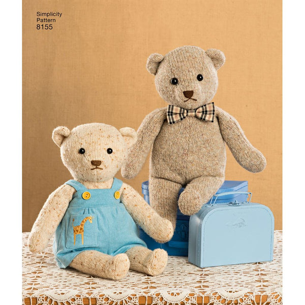 Simplicity Pattern 8155 Stuffed Bears Simplicity Pattern 8155 Stuffed Bears
