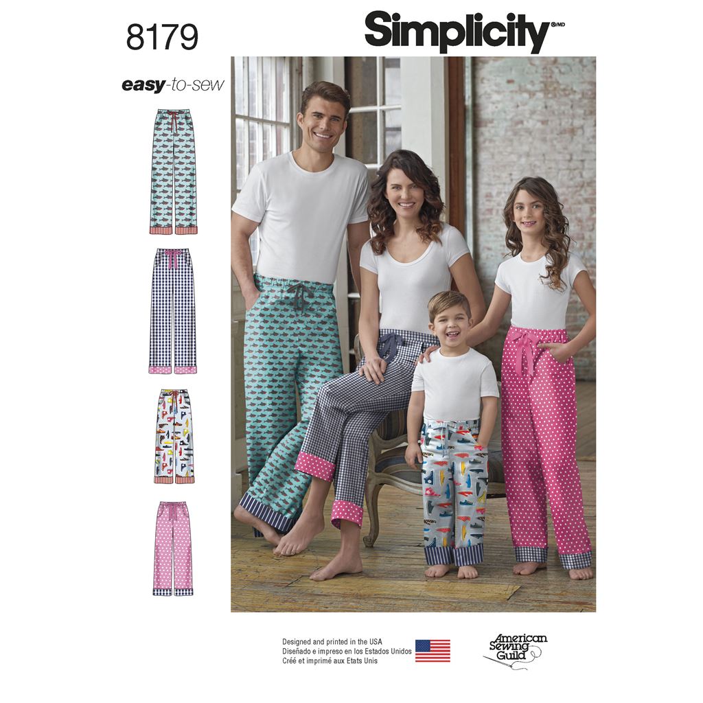 Simplicity Pattern 8179 Pattern 8179 Child Teen and Adult Lounge Pant Image 1 From Patternsandplains.com