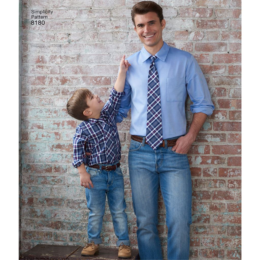 Simplicity Pattern 8180 Boys and Mens Shirt Boxer Shorts and Tie Image 1 From Patternsandplains.com