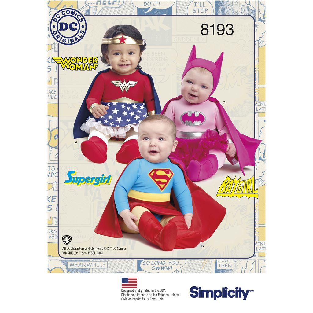 Simplicity Pattern 8193 Babies Super Hero Costumes Image 1 From Patternsandplains.com