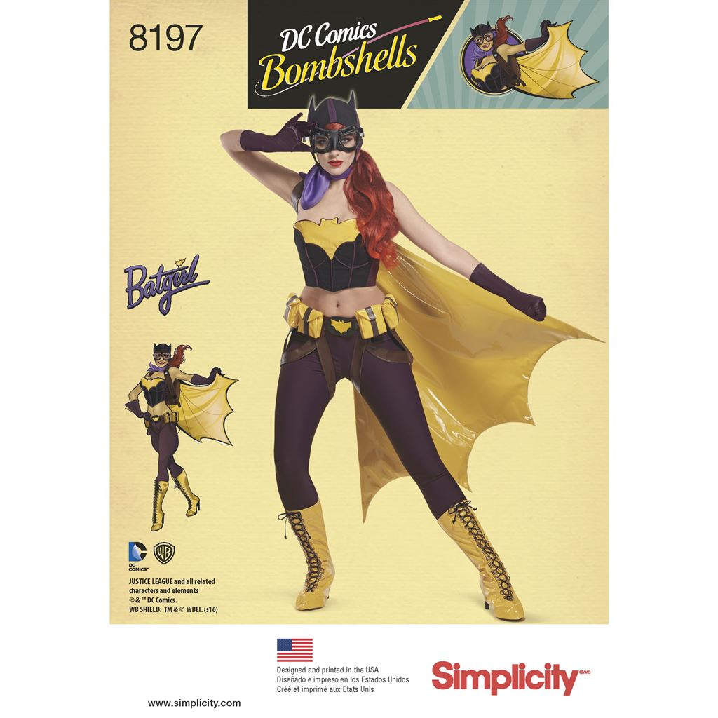 Simplicity Pattern 8197 D.C. Comics Bombshells Bat Girl Costume Image 1 From Patternsandplains.com