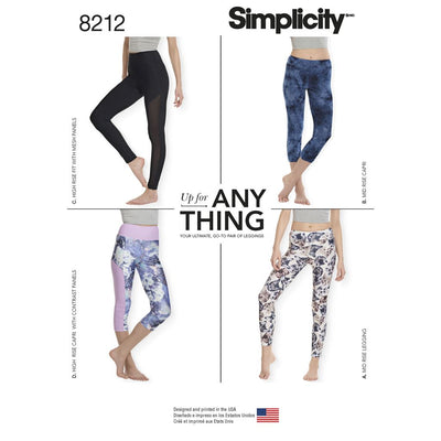 Simplicity Pattern 8212 Womens Knit Leggings Image 1 From Patternsandplains.com