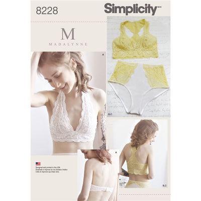 Simplicity Pattern 8228 Womens Soft Cup Bras and Panties Image 1 From Patternsandplains.com