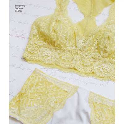 Simplicity Pattern 8228 Womens Soft Cup Bras and Panties Image 1 From Patternsandplains.com