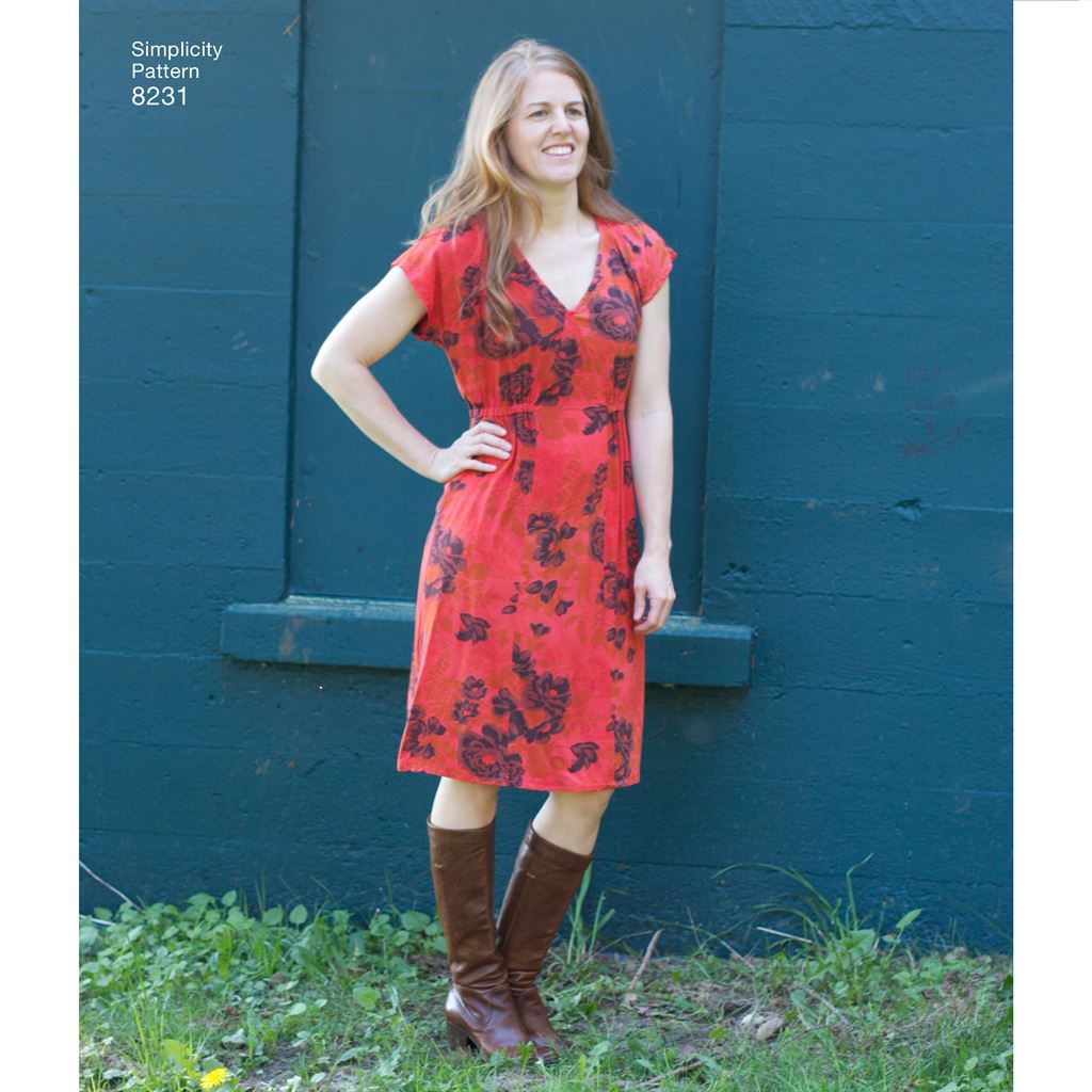 Simplicity Pattern 8231 Women's Dress in Two Lengths - Patterns and Plains Simplicity Pattern 8231 Women's Dress in Two Lengths - Patterns and Plains