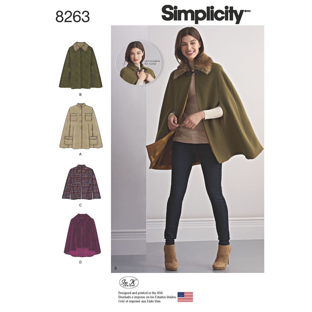 Simplicity Pattern 8263 Womens Capes and Capelets Image 1 From Patternsandplains.com